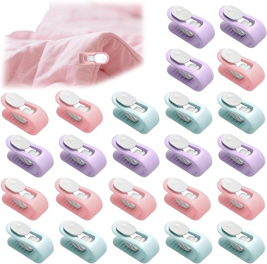 24 stuks dekbedovertrekclips - bedlakenhouders - handdoekklemmen - bevestigen van beddengoed - gordijnen - sokken - kleding van RELIANCER