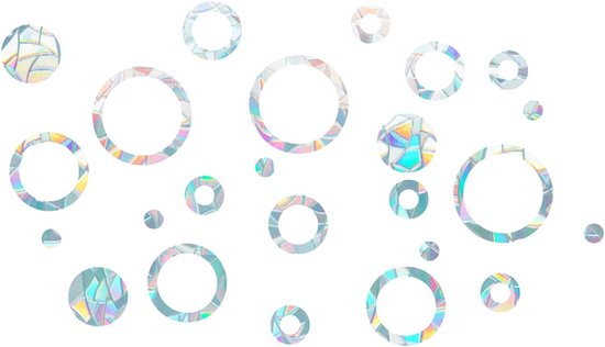 24pcs Raamstickers - Raamfolie - 3D Laser Stijl - Plakvrije Stickers - Anticollisie Decoraties - Prism Raamstickers van Merkloos	