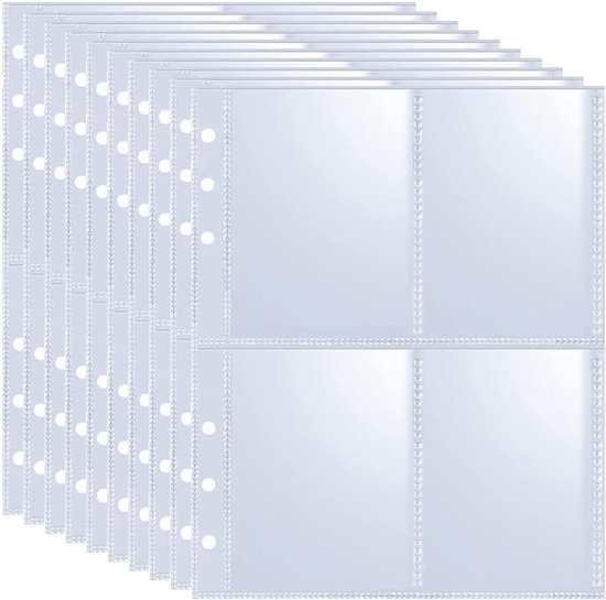 25 Pack 100 Zakken A5 Binder Mouwen - 9,3x6,9 cm Ruilkaart Mouwen - Ultra-Clear Kpop Fotokaart Vellen - Eenzijdige 4 Pocket Foto Pagina's - Top Loading Foto Sheet Protector voor Foto's en Verzamelingen van Merkloos	