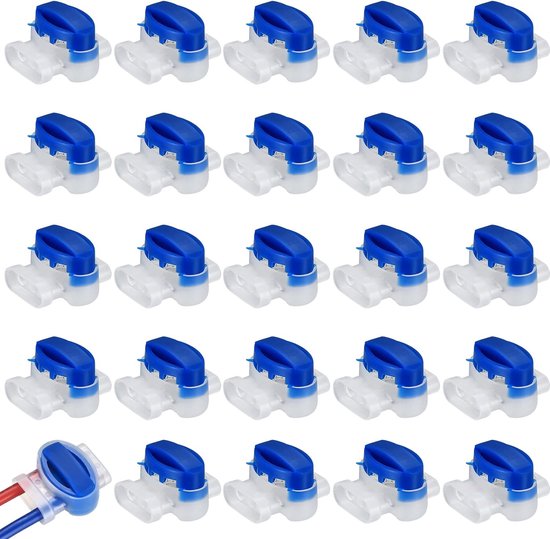 25 stuks kabelverbinders voor robotmaaier, grasmaaier, kabelconnectors, 314 waterdichte kabelklemmen voor begrenzingskabel, reparatieset, knijpverbinders voor kabeluiteinden van Merkloos	