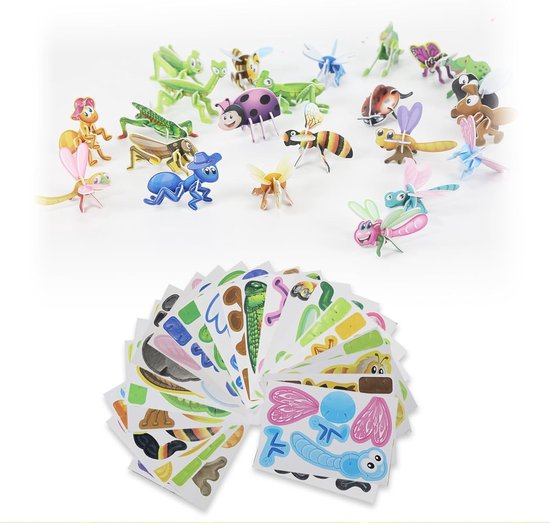 25pcs 3D Puzzle voor Kinderen - Jigsaw Puzzles - Cartoon Puzzle - Vroeg Onderwijs Montessori Speelgoed voor Peuters - Cadeau voor Jongens en Meisjes (Insect) van Merkloos	