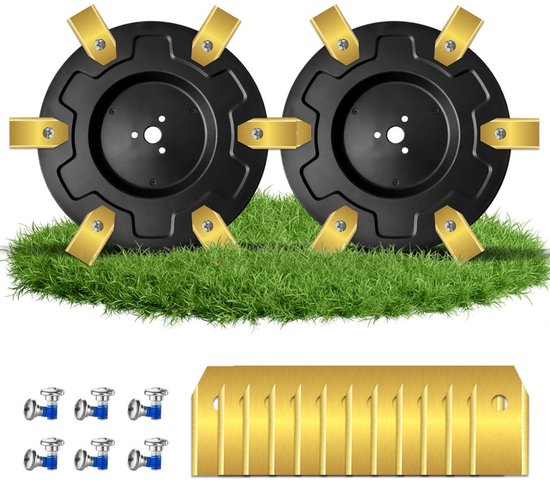 26 stuks Premium tuning voor robotmaaiers - geschikt voor Mammotion LUBA 1 AWD en LUBA 2 AWD (tot modeljaar 2024) - Maaischijf voor 6 messen - Twee met glasvezel versterkte roterende schijven van Merkloos	