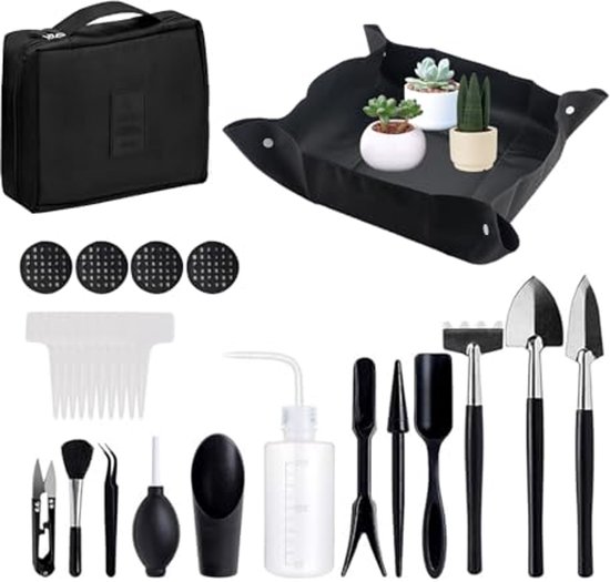 28-delige tuingereedschapsset met waterdichte tuinmat en opbergtas van Merkloos	