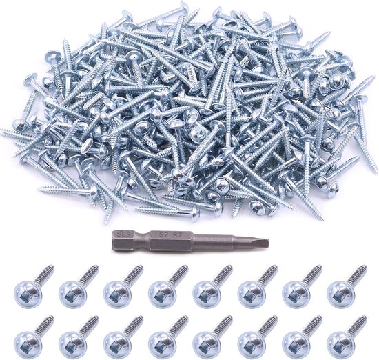 280pcs #8 x 1-1/4 inch Pocket Hole Screws - Galvanized Square Drive - Self Tapping Fine Thread - Wood Screws voor Hout en Blik van Merkloos	