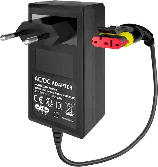 28V acculader geschikt voor Husqvarna Automower 105/310/315X / McCulloch Rob R800 / Gardena robotmaaier van Husqvarna