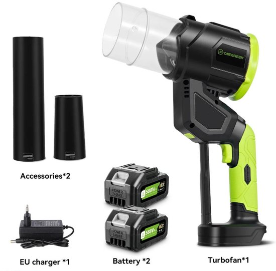 2IN1 Elektrische Turbo Blower - Borstelloze Bladblazer - Elektrische Bladblazer - Makita 18V batterij - 7000W Draadloos van Merkloos	