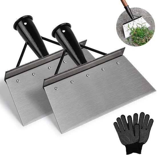 2pcs 21cm Multifunctionele Tuinschep van Manganese Staal voor Onkruidverwijdering, Tuinonderhoud en Schoonmaakwerkzaamheden