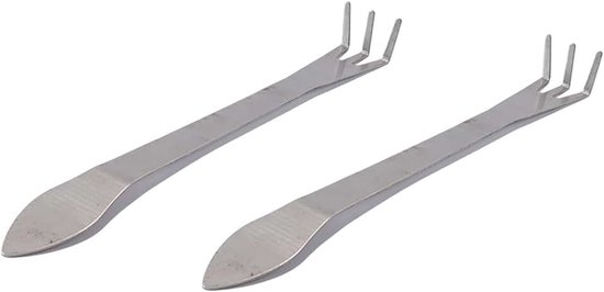 2Pcs Bonsai Rake Rvs Wortel Hark 3-Prong Lossen Grond Bonsai Boom Gereedschap Met Ergonomische Handvat Tuinieren Gereedschap