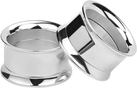 2Pcs Chirurgisch Staal Oor Gauge Plugs, Zilver Mens Oor Gauge Sieraden 2-30MM Zilveren Hoop Tunnels en Plugs voor Oren, EULAYDEKFL116-10 mm 25, Geen Zirkoon