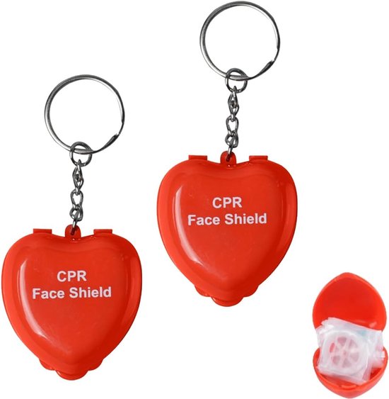2pcs Emergency Set Key Chains - Face Mask - CPR - Cardiopulmonary Resuscitation Pocket Mask met One Way Valve - Draagbare CPR Breathing Barriers Face Shield van Merkloos	