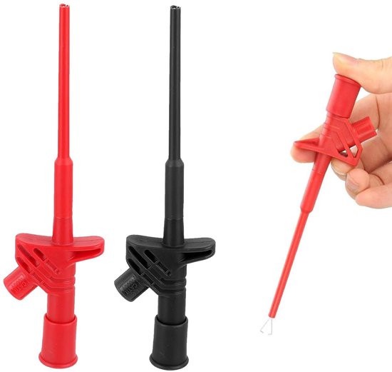 2pcs Multimeter Cable Test Probe - Insulated 10A Crocodile Clip - Test Probe met 4mm Banana Connector - Afneembare Probe voor Multimeter Meetpunten - Zwart voor Elektrische Testen 1000V/10A van Eletorot