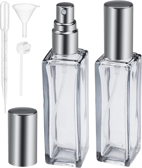2pcs Refillable Perfume Atomizer - 20ml Portable Empty Travel Perfume Bottles - Met Funnel en Dripper Voor Dating - Vakantie van Merkloos	