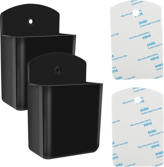2Pcs Universele Afstandsbediening Houder - Zelfklevende TV Airco Afstandsbediening Wandgemonteerde Opbergdoos Organizer - Wandpenhouder Opslag voor Thuis Kantoor School (Zwart) van Merkloos	