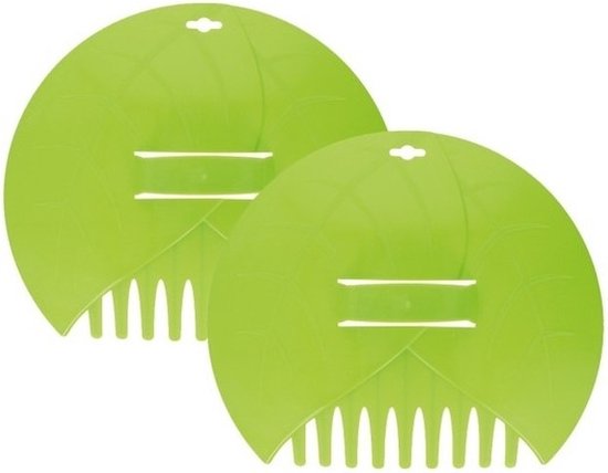 2x Bladgrijper/handhark 36 cm- Tuinieren benodigdheden - Harken - Blaadjes met de hand harken van Merkloos	