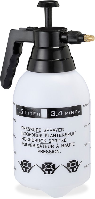 2x drukspruit 1,5 l - hogedruk plantenspuit - onkruidspuit - handspuit voor tuin van Merkloos	