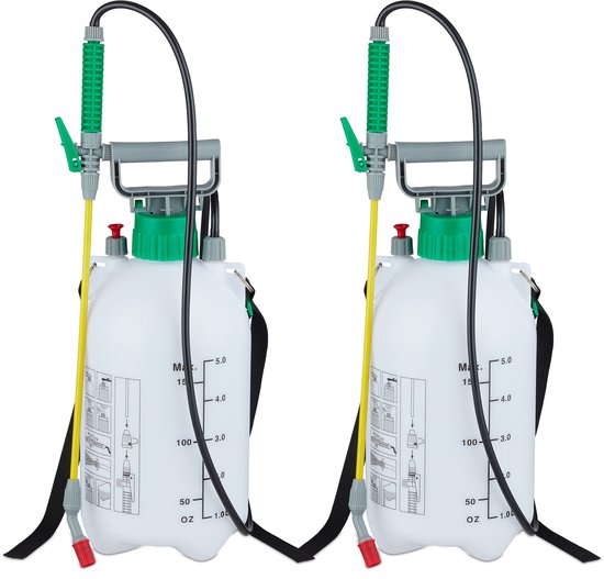 2x drukspuit 5 liter - plantenspuit - onkruid druksproeier - onkruidsproeier van Merkloos	