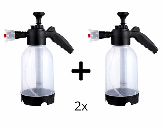 2x Drukspuit Sproeier Auto 2L Foam – Handmatige Foam Sprayer voor Auto Wassen – Verstelbare Sproeikop