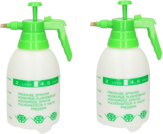2x Drukspuit/plantensproeier 2 L - Waterverstuiver - Tuinieren - Bewateren/plantenbesproeiing - Onkruidbestrijding - Moestuin/groentetuin/kruidentuin verzorging van Merkloos	
