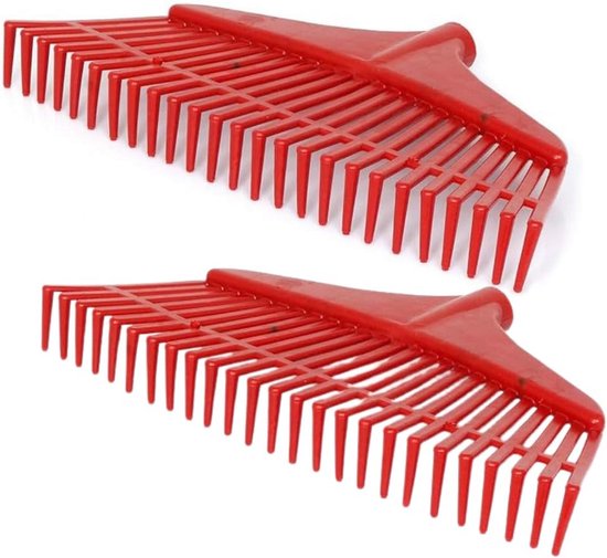 2x Kunststof Bladhark 42 cm met 29 Tanden voor Tuinonderhoud