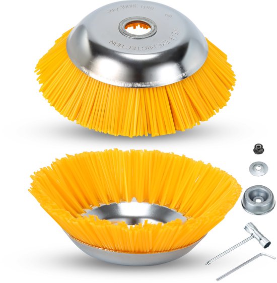 2X Onkruidborstel Twist Wheel Tuin Onkruidgrasmaaier 25,4 x 200 mm 8 inch Mos van Merkloos	