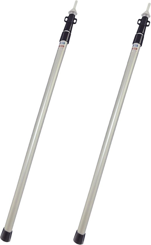 2x Verstelbare Aluminium Telescoopstokken voor Luifel of Tarp - Uitschuifbaar tot 230cm
