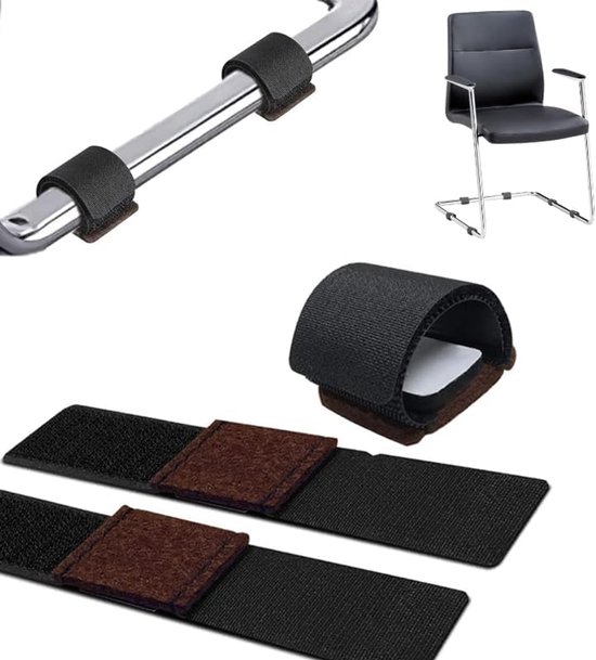 3 cm vloerbeschermers voor stoelen - 24 stuks - viltdoppen met klittenbandsluiting - meubelvilt pads - zelfklevende klemschaalglijders - vloerbescherming en meubelglijders - stoelrails vermindert geluiden van Merkloos	