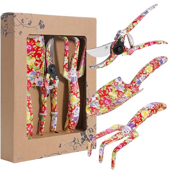 3-delige aluminium tuingereedschapsset voor tuin en kamerplanten van Merkloos	