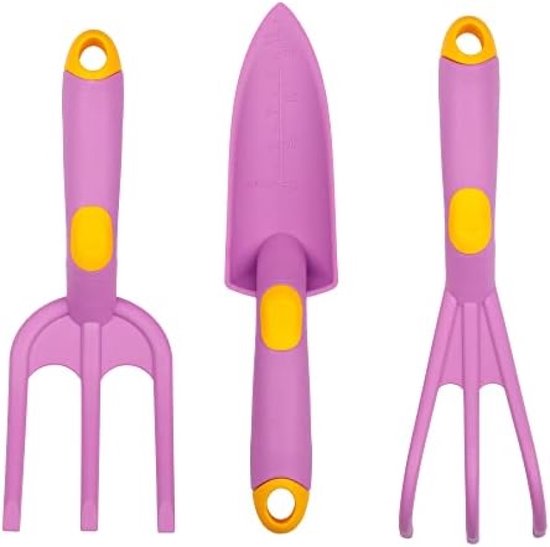 3-delige handtuingereedschapsset voor kinderen en vrouwen, tuingereedschapsset van sterk polypropyleen, handvork, klauwen, smalle schep van Bellota