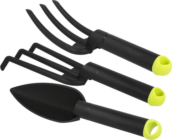 3-delige premium tuingereedschapsset - kleine bebouwer, bloementroffel en bloemenvork - voor tuin en balkon (03-delig - set 1) van Esschert Design