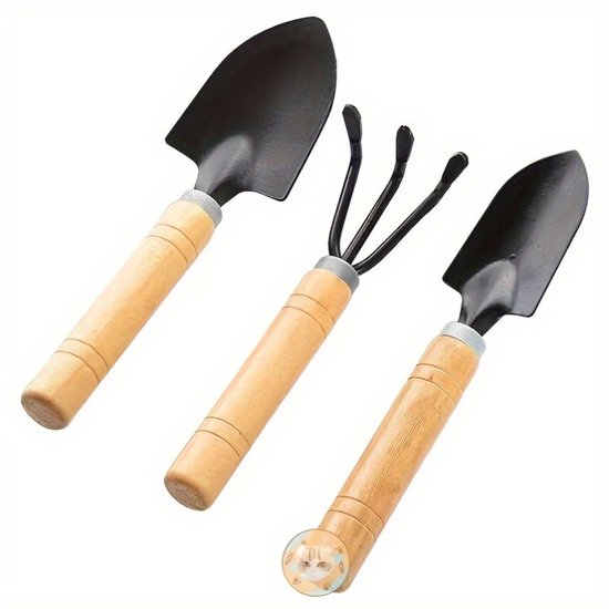 3-delige set, gereedschap voor het planten van bloemen, het kweken van groenten en tuinieren, tuinaccessoires, grondschep, gereedschap voor het planten van potbloemen, kleine schep driedelige set van Merkloos	