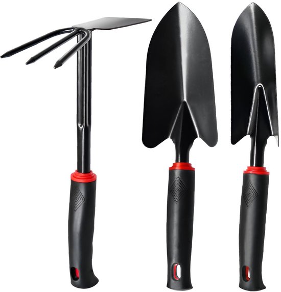 3-delige tuingereedschapset, balkongereedschapset, tuinaccessoires, voegenkrabber, onkruidverwijderaar, tuinschep, tuinklauw, tuinschoffel, onkruidtrekker, tuingereedschap voor onkruidverwijdering, voor planten en tuinieren van Merkloos	