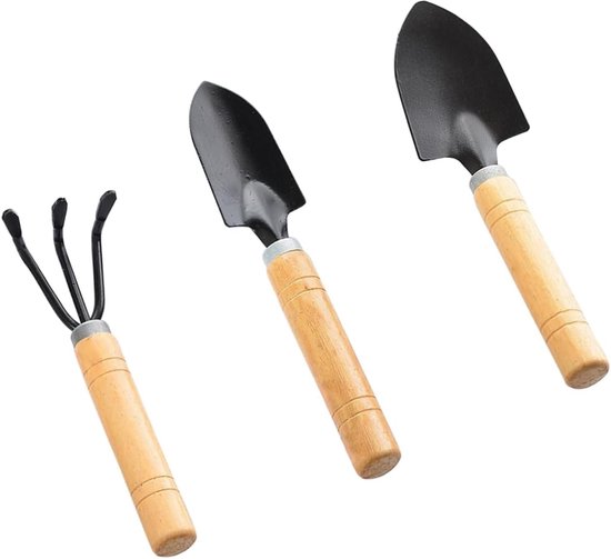3-delige tuingereedschapset - Mini gereedschapset - Gereedschapstas voor binnentuinen - Mini tuinhark - Tuinschep - Tuinbenodigdheden - Verdikte handgreep