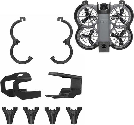 3-in-1 anti-botsing bescherming guard set voor DJI Neo 2 accessoires, propeller guard protector + landingsgestel + gimbal bumper guard voor DJI Neo 2 drone accessoires (zwart)