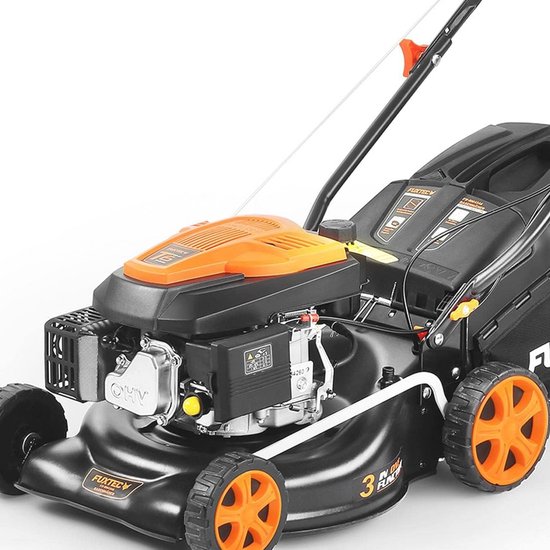 3-in-1 Benzine Grasmaaier met Achterwielaandrijving - 42 cm Maaibreedte - Voor Kleine Tuinen
