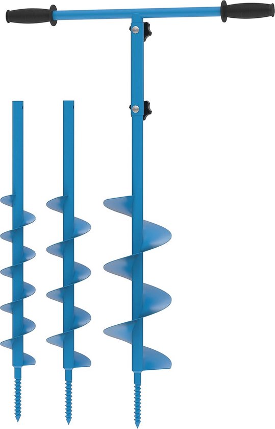 3-in-1 Handerdboor met 3 Booropzetstukken - Voor Hekpalen en Planten van Merkloos	