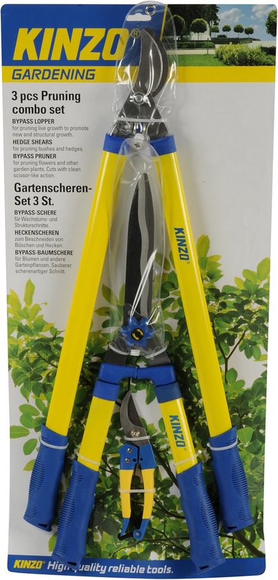 3-in-1 tuinset met lopper heggeschaar snoeischaar roestvrijstaal van Merkloos	