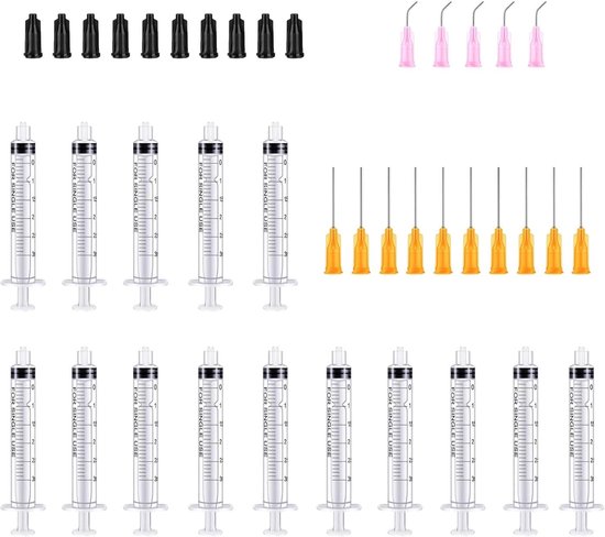 3 ml kunststof spuit met naald - 15 stuks spuiten - meetvloeistoffen - duurzame colostrumspuiten - veelzijdige doseerspuiten - herbruikbare vloeistofspuit - maatspuit voor tuin en huisdierverzorging - precisie en gebruiksgemak van Merkloos	
