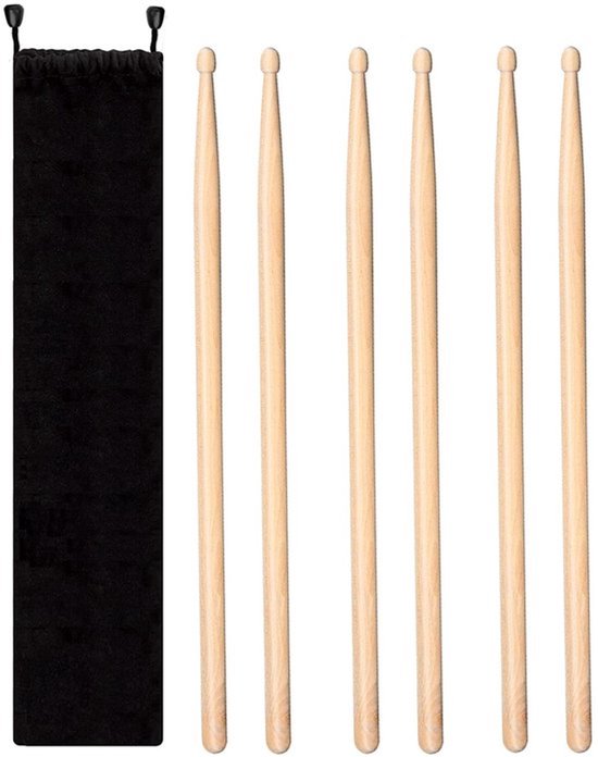 3 paar drumstokken 5A klassieke esdoorn trommelstokken voor muziekaccessoires