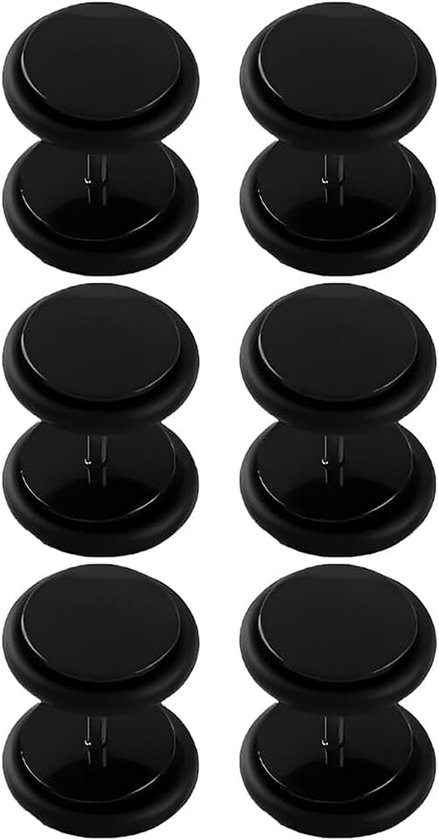 3 paar zwart 6 mm (2 G) acryl nep cheater oordopjes meters stretching set verbergen illusie tunnels roestvrij staal schroef stud oorbellen body piercing sieraden vrouwen mannen
