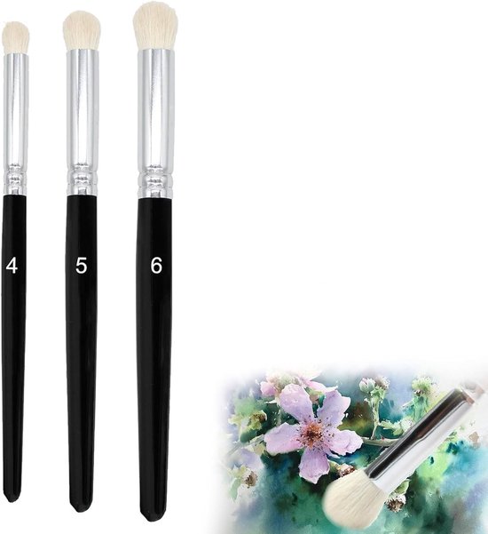 3 Pack Dry Brushes - Model Building Brushes - Dry Brush Brushes voor Warhammer Model Making - Citadel - Voor Acrylic - Watercolor - Gouache - Voor Artists en Beginners (Black) van Golden Maple