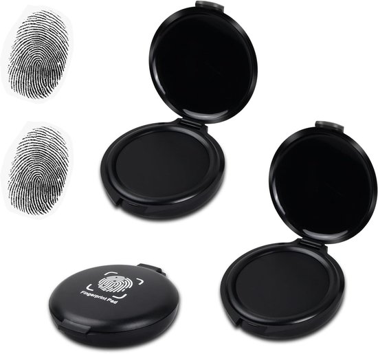 3 Pack Professionele Vingerafdruk Inkt Kussens - Draagbare Stempel - Sneldrogende Inkt voor Kantoor Notaris ID Vingerafdruk van Merkloos	
