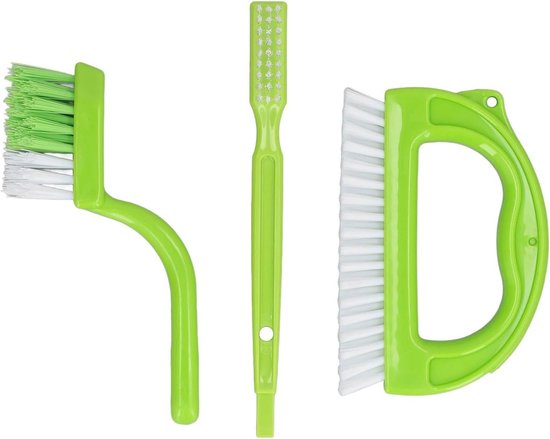 3-pack Tegelvoegschrobborstel voor Diepe Reiniging, Hoekschrobborstel voor Badkamer, Keuken en Douchevloeren met Ergonomisch Handvat van Merkloos	