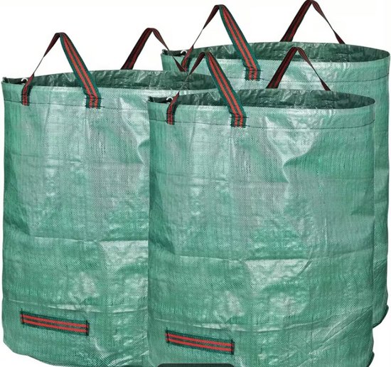 3-Pack Zware Herbruikbare Tuin- en Grasafvalzakken - Grote Capaciteit Staande Bladzakken met Stevige Bodem, Duurzaam Polypropyleenweefsel voor Tuinafval, Grasafval, Mulch, Camping & Buitengebruik - Zelfstandige Afvalcontainers van Merkloos	