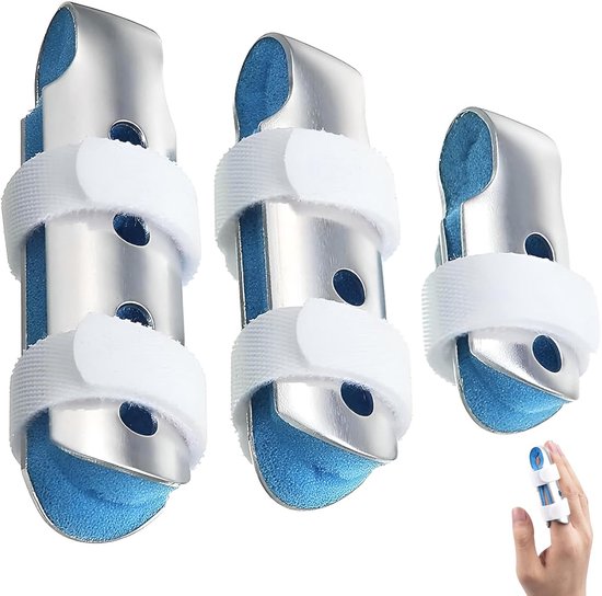 3 Pcs Finger Splints - Finger Guard voor Gebroken Duim of Artritische Trigger Teen - Verstelbare Rail voor Kleine en Middelgrote Vingers van Merkloos	