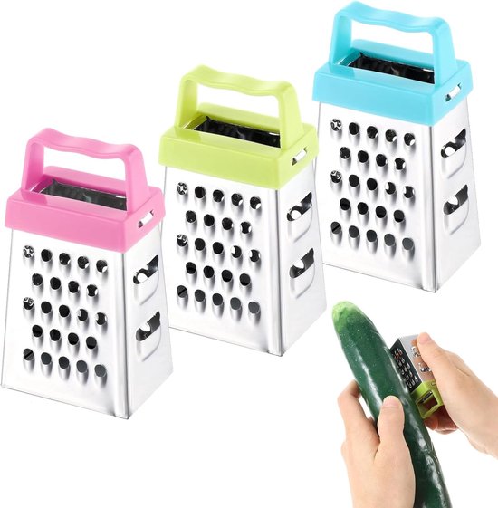 3 Pcs Mini Square Grater - Cheese Grater - RVS Keuken Grater - Multifunctionele Groente Grater voor Chocolade - Citroen - Nootmuskaat - Kaas - Gember - Groenten van Merkloos	