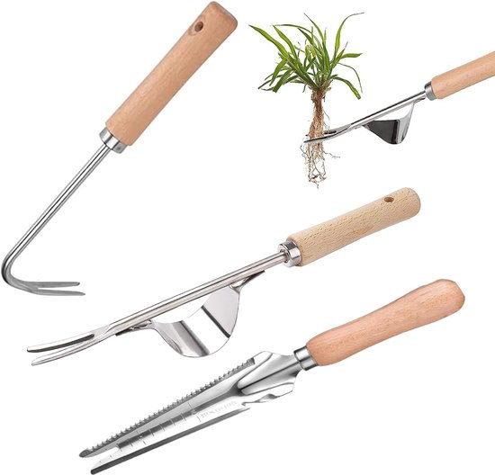 3 Pcs Weed Cutter - Stalen Hand Weed Pulver - Handmatige Weed Plug - Manual Weed Weeder - Voor Graven - Onkruid Verwijderen - Losmaken van Merkloos	