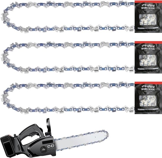 3 Pieces Saw Chains 1/4 Inch LP - 18.5 cm Rail - 37 Drive Links - 1.1mm Recoil Arm Chain - Mini Chainsaw - Vervangingsketting Compatibel met Makita, Bosch, Einhell, Oregon, Husqvarna van Recolarm