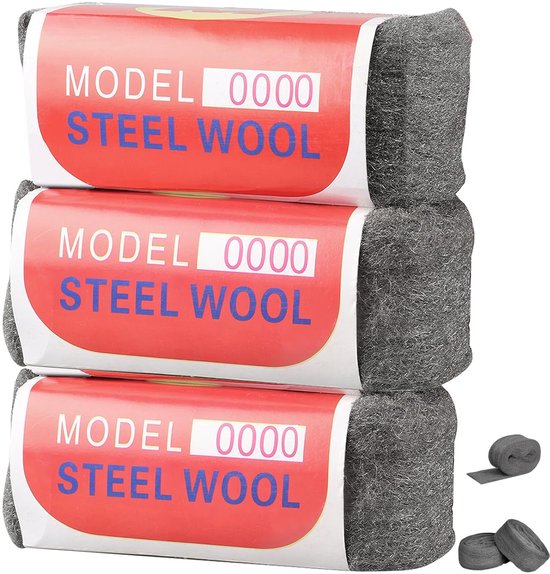 3 Rolls 0000 Steel Wool, 4m Fine 0000 Steel Wool, Fine Wool Made of Stainless Steel, Filling Holes and Cracks in - ShopVlot