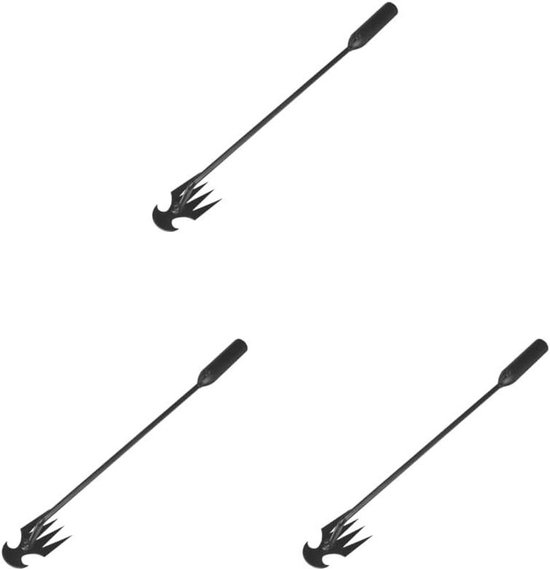 3 set van Tuin Hark Wieden Tool Hand Schoffel Heavy Duty Praktische Onkruid Remover voor Yard Zwart 50 cm