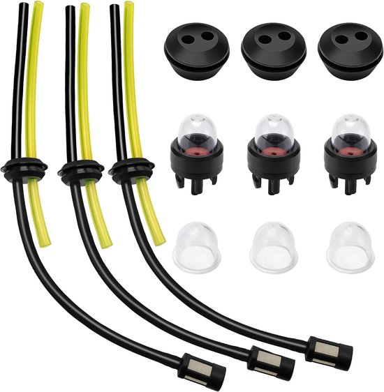 3 sets universele brandstoffilterset, benzineslang, rubberen bosmaaier, filterprimer, brandstoftankpakking voor grasmaaier van Merkloos	